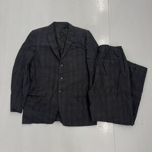 Vintage 50s Black Striped Wool 2-Piece Suit